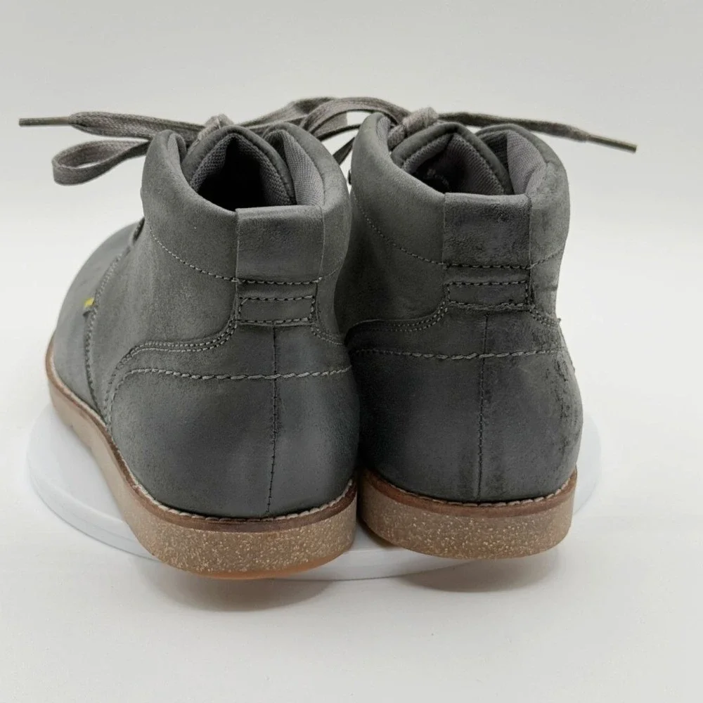 Thomas‎ & Vine Giddeon Chukka Boots Size 8 Mens Grey Leather Lace Up Mid Top NEW